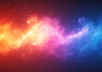 Fototapeta premium A colorful swirling nebula with many small bright stars