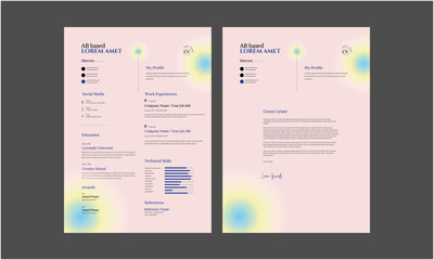 Professional modern and minimal resume CV, Clean and modern resume portfolio CV template