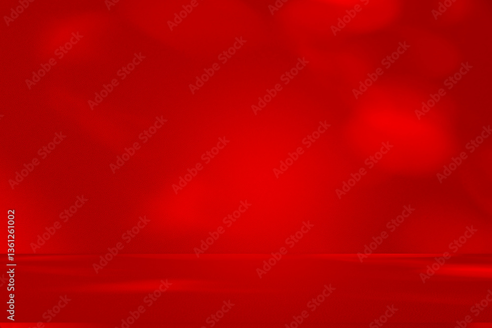 Poster Wall interior background, studio and backdrops show products.with shadow from window color Red background for text insertion and presentation product	