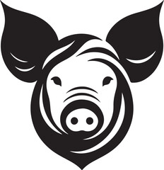 pig head  vector set silhouette 
