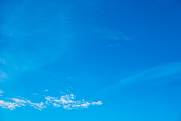 Panorama of cloud clear sky background for summer vacation concept at ocean and summer sea water...