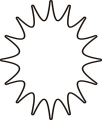 シンプル　ふきだし　怒る　大声　まんが　アイコン　線　フレーム　あしらい　飾り　イラスト素材