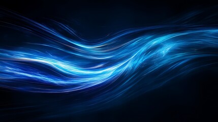 Abstract blue background with glowing lines and bokeh, illustration