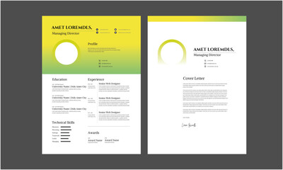 Professional modern and minimal resume CV, Clean and modern resume portfolio CV template