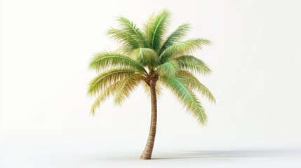 Obraz premium A vibrant tropical palm tree swaying in the breeze, isolated on a transparent background 