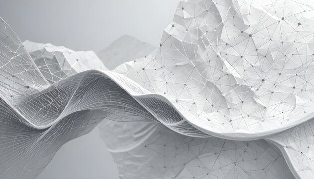 "Sleek Geometry: White & Gray Tech Lines Fusion"