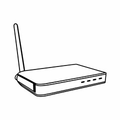 Fototapeta premium Black and White Router Line Art - Vector 