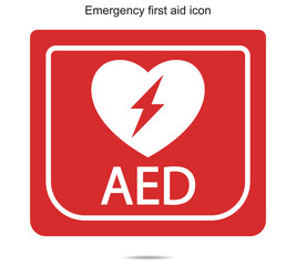 Emergency first aid defibrillator icon