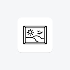 Framed Landscape, vector, pixel perfect, illustrator file