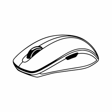 recommend clip art: Black and White Mouse Line Art - Vector	