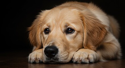 Adorable golden retriever puppy