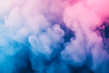 Naklejka premium Cloud of blue, pink and purple smoke on a black isolated background