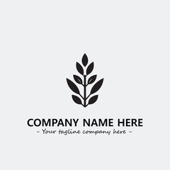 Plant illustration for logo company black and white vector image
