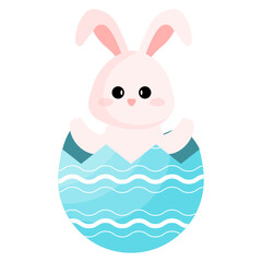 Cute Easter Bunny In Egg Shell