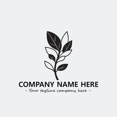 Plant illustration for logo company black and white vector image

