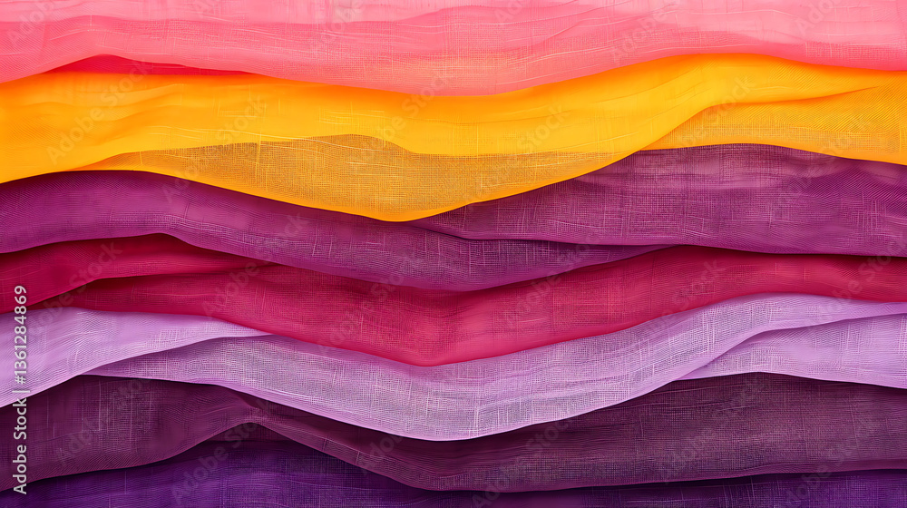 Aufkleber colorful fabric layers abstract texture textile design background creative visual display art