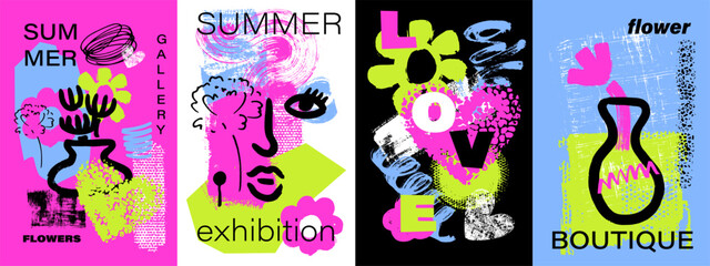 Vector paint bold brush strokes, curves, scribbles, textures. Hand drawn grunge art lines,  paper cut  shapes. Abstract collage kit. Creative posters, cards, covers.  Modern fashion colorful design.