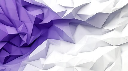 Naklejka premium Abstract Purple and White Low-Poly 3D Render AI Generated