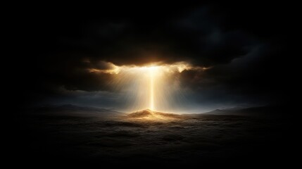 Divine light piercing dark clouds (1)