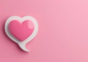 Pink Heart Symbol on Light Pink Background for Romantic Themes