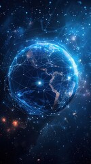 Obraz premium Global Network Earth in Space (2)