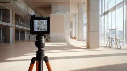 A 3D scanner capturing the precise structure of a piece of architecture