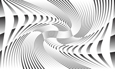 abstract black white gradient irregular twist line pattern design suitable for background.