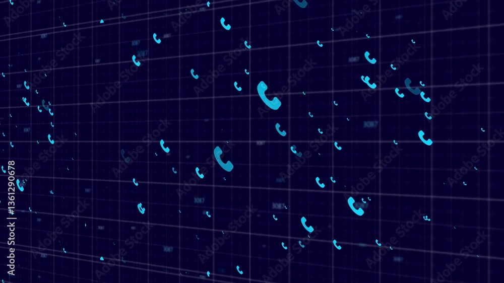 Poster technology calling icon isolated animation . incoming calling icon isolated .