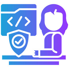 Evaluation glyph gradient icon