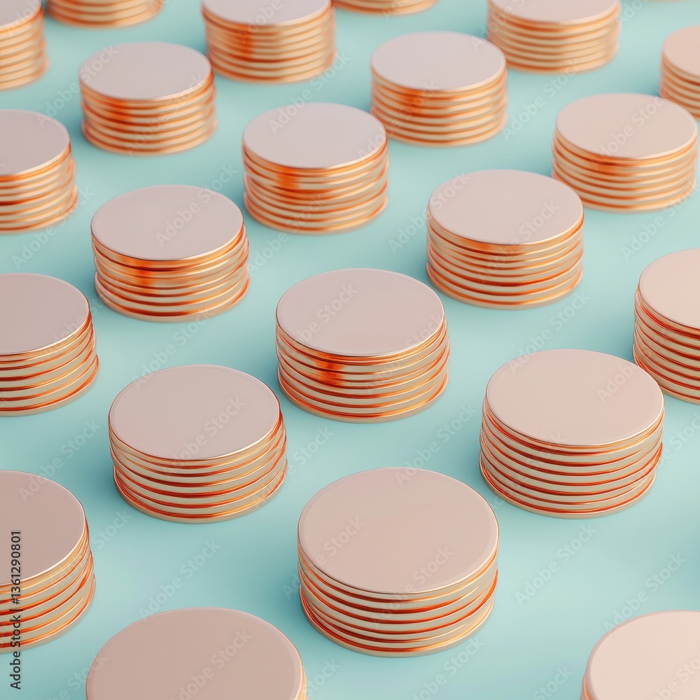 Poster stacked circles with light background for creative design projects