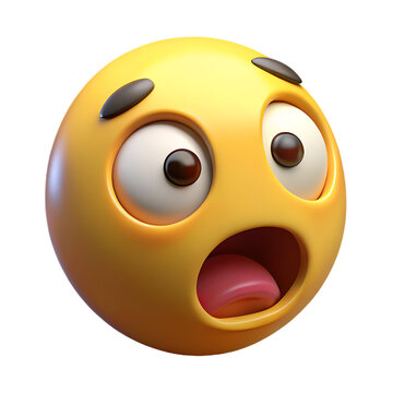 3D yellow smiley face with a cheerful crying expression and emotion-focused wow hmm emoji meme