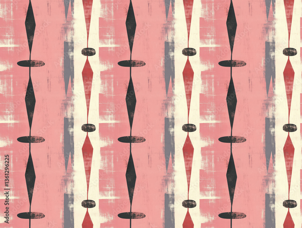Poster geometric elegance: a pattern of stylized geometric shapes with eye-catching repeating design in var