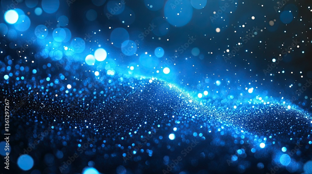 Aufkleber glowing blue molecular structure, abstract science background with shallow depth of field