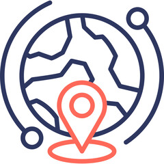 Centred Lubrication line color icon