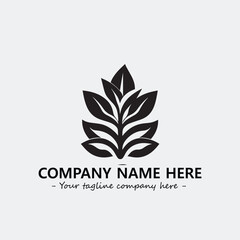 Plant illustration for logo company black and white vector image
