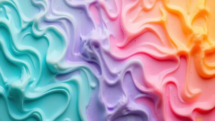 Obraz premium Colorful Melting Ice Cream Delight - Generative AI