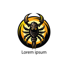 Obraz premium Black Scorpion Logo Design – Vector IllustrationMinimalist Black Scorpion Emblem for Branding
