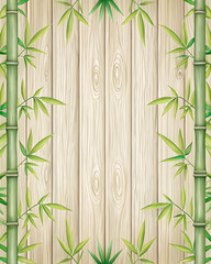 Naklejka premium Natural bamboo and wood background with watercolor texture for design projects.
