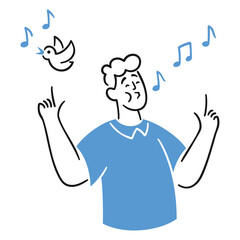 Happy Person Enjoying Music