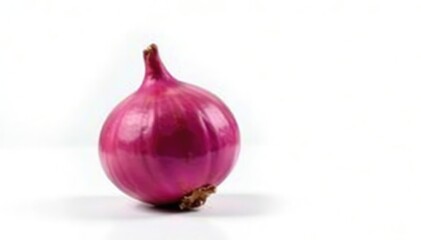 Fototapeta premium Single red onion, vibrant color, clean white background, fresh, farm