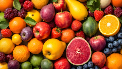 Fruits and vegetables background