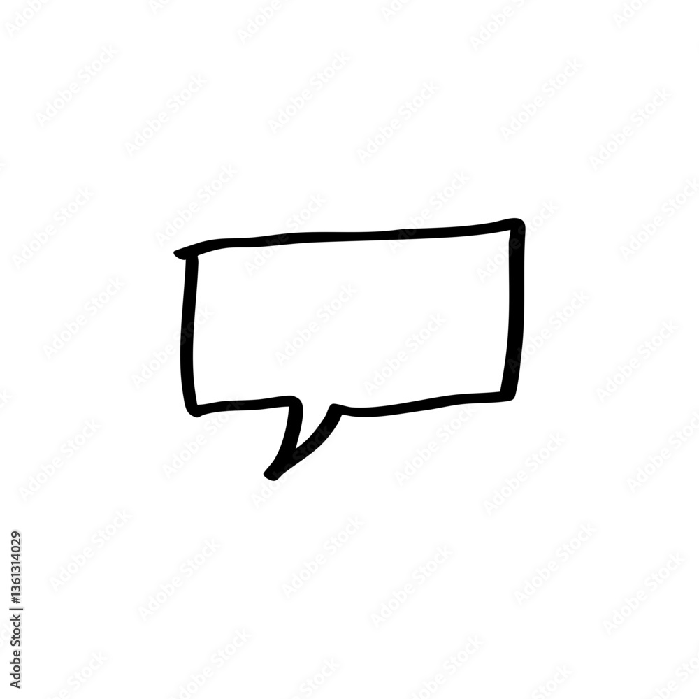 Poster rectangle speech bubble doodle element
