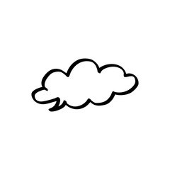 doodle cloud speech bubble isolated