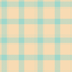 Vivid Pale Teal and Soft Light Peach Seamless Tartan Textile Design