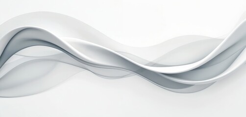 Obraz premium Abstract white gray background, smooth lines, waves, flowing shapes. Modern design conveys elegance. Creative concept for business, banners, templates. Futuristic, dynamic, soft, bright, clean,