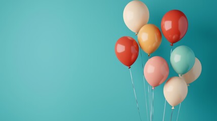 Joyful celebration balloons vibrant background colorful decor festive atmosphere playful vibe party concept