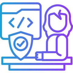 Obraz premium Evaluation line gradient icon