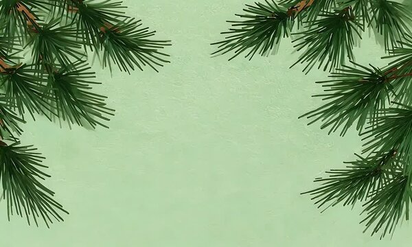 Slow and graceful sway of pine tree branches bending slightly in the wind on a chroma-friendly solid green backdrop for vfx