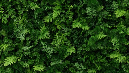 Vibrant green fern wall