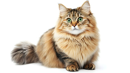 Obraz premium Siberian cat on white background